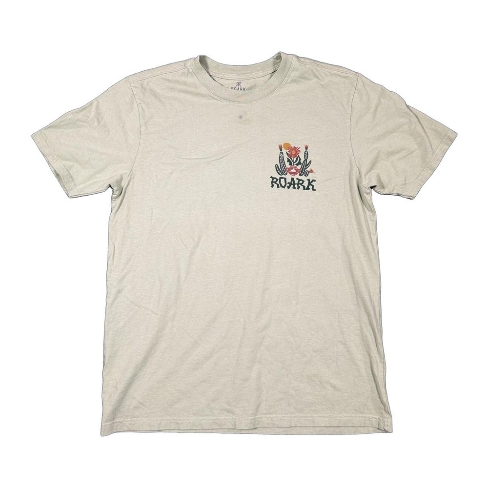 Roark Mens Medium Sage Green Garment Dyed Cotton Cactus Graphic T-Shirt NWOT